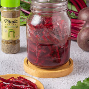 Pickles de beterraba e cenoura